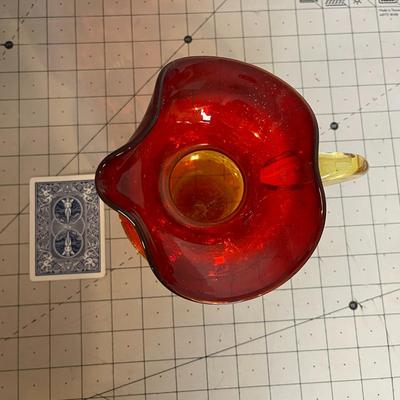 Vintage Crackled Glass Water Pitcher