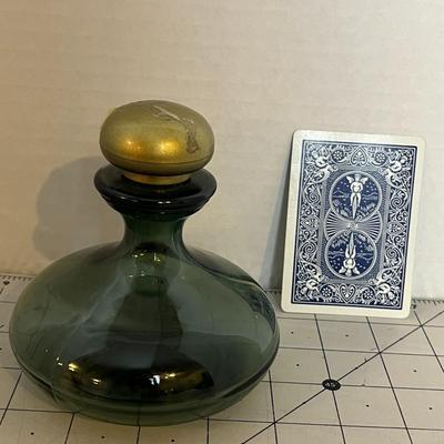 Vintage Green Glass Decanter