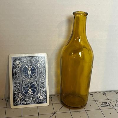 Yellow Glass Bottle Vase