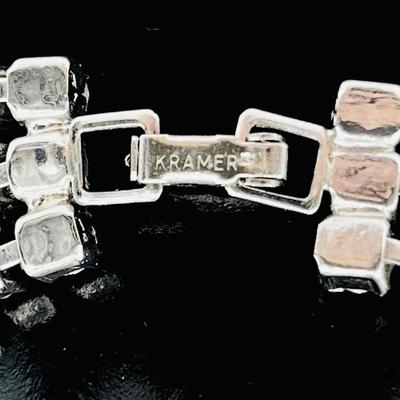 KRAMER OF NEW YORK ~ Rhinestone & Silver Tone Bracelet