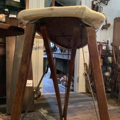 1080 Antique Wooden Ironing Board with Cover and Antique Cast Irons