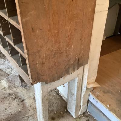 G748 Two Vintage Wooden Cubbie / Storage Wall Shelves