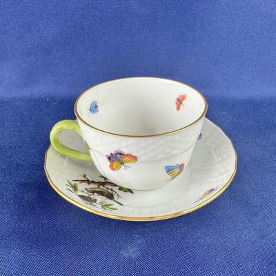 864 Vintage Herend Rothschild Bird Cup & Saucer