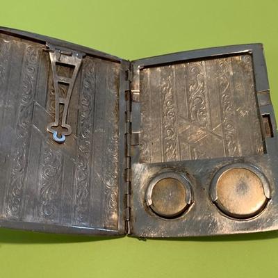 Antique Sterling Silver Money Clip Change Purse Cigarette Case