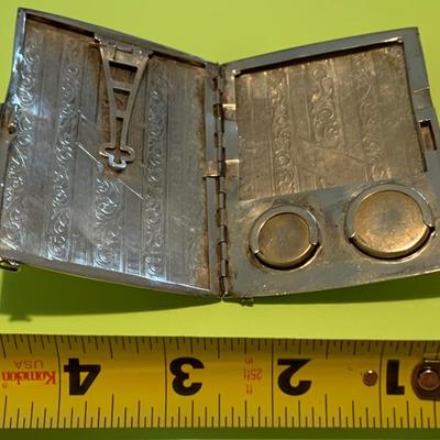 Antique Sterling Silver Money Clip Change Purse Cigarette Case