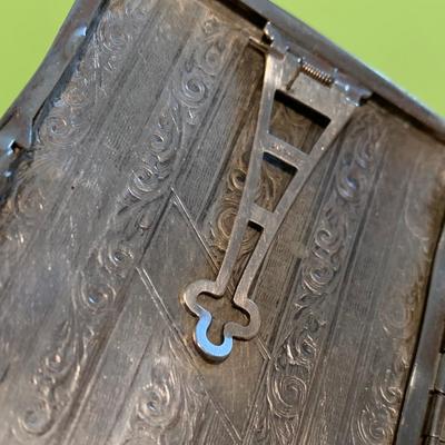 Antique Sterling Silver Money Clip Change Purse Cigarette Case