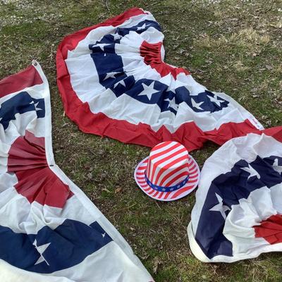 O758 Patriotic Buntings and Flag Lot q