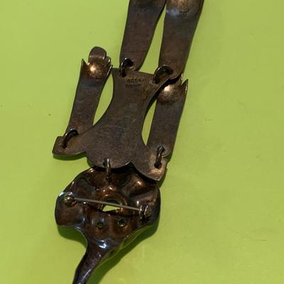 Sterling Silver Articulated Clown Brooch