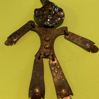 Sterling Silver Articulated Clown Brooch