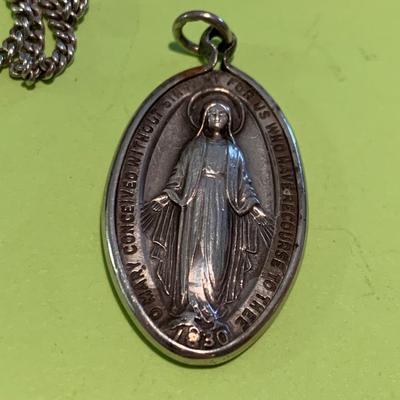 Sterling Silver Rosary Pendant w/ 20â€ Chain