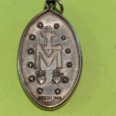 Sterling Silver Rosary Pendant w/ 20â€ Chain