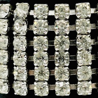 Silver Tone Rhinestone Encrusted Bracelet