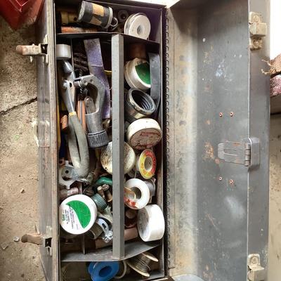 O766 Large Lot of Metal and Plastic Tool Boxes with Tools