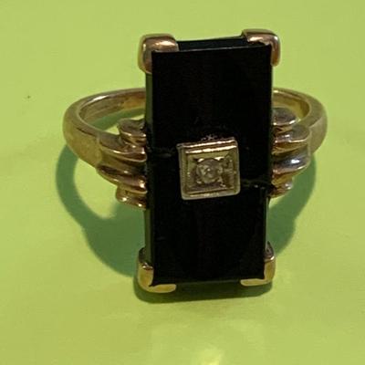 10k Gold Baden & Foss Onyx Menâ€™s Estate Ring