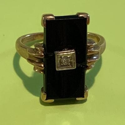 10k Gold Baden & Foss Onyx Menâ€™s Estate Ring