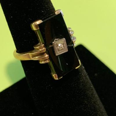 10k Gold Baden & Foss Onyx Menâ€™s Estate Ring