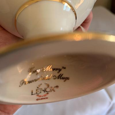 Lenox Embossed Christmas Mugs