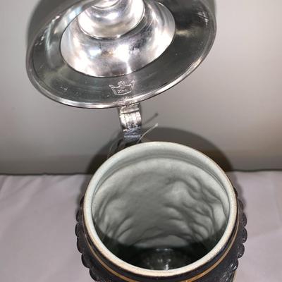 King Stein with hinged pewter lid, Made in Germany