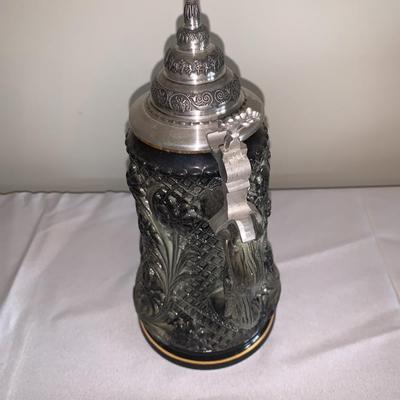 King Stein with hinged pewter lid, Made in Germany