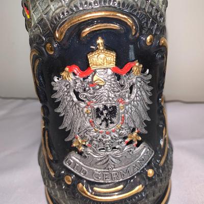 King Stein with hinged pewter lid, Made in Germany