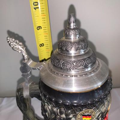 King Stein with hinged pewter lid, Made in Germany