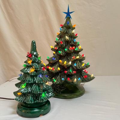Pair of Ceramic Christmas Trees (G-JS)
