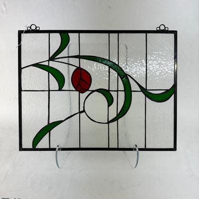 878 Flowing Rose Stained Glass Window