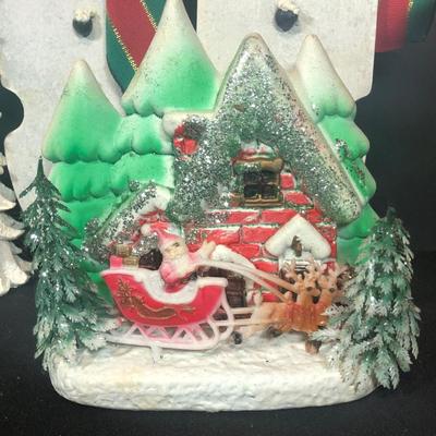 LOT 284B: Vintage Christmas Decor - Knee Hugger Elves, Reindeer, Snow Globe & More