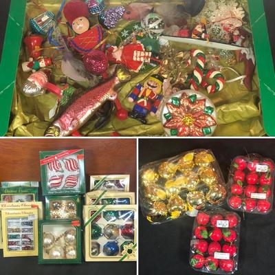 LOT 285B: Vintage Christmas Ornaments - Pyramid, Krebs, Apples & More