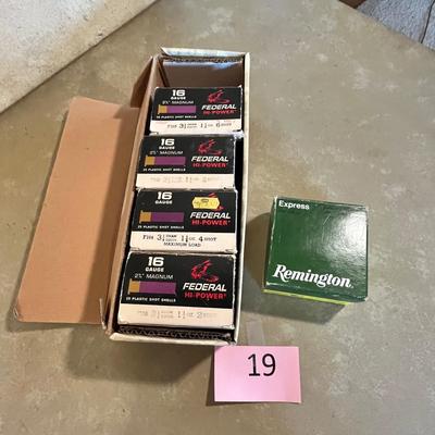 Lot of 5 boxes of 16 gauge shells
