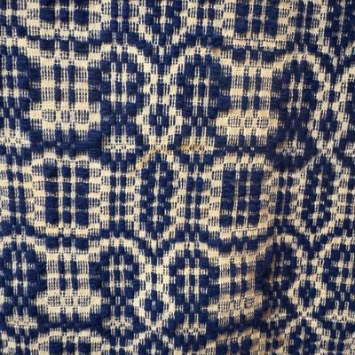 U 1094 Antique Blue & White Handwoven Coverlet