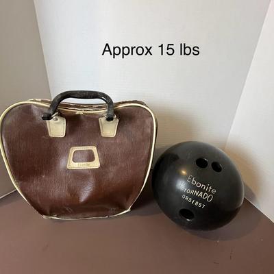Vintage Ebonite Bowling Bag and Ball