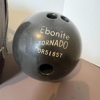 Vintage Ebonite Bowling Bag and Ball