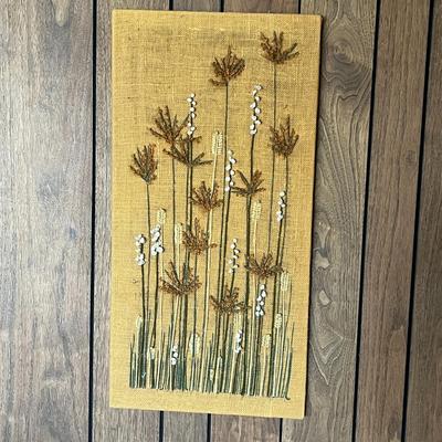 Vintage Embroidery Wildflower Wall Art
