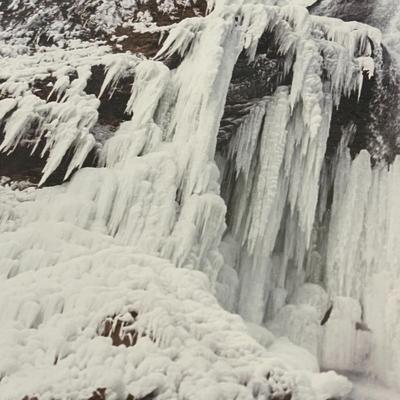 Framed Frozen Waterfall Print - 1