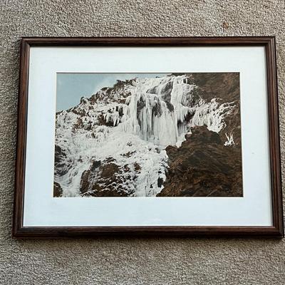 Framed Frozen Waterfall Print - 1