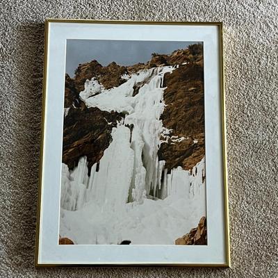 Framed Frozen Waterfall Print - 2