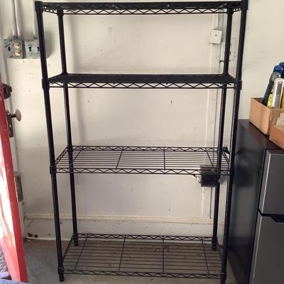 W774 Black Metal Rubber Coated Shelving Unit