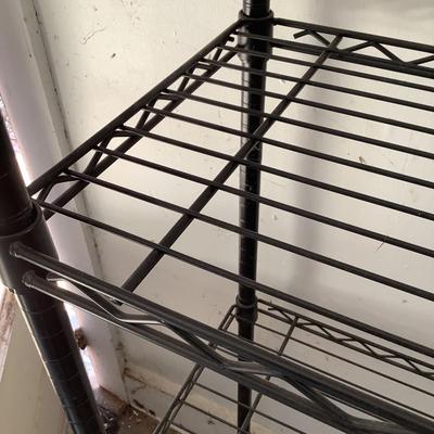 W774 Black Metal Rubber Coated Shelving Unit