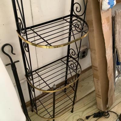 W781 Black and Gold Etagere Shelf/ Bakers Rack/ Plant Stand