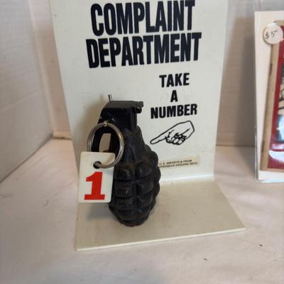 U 1258 "Complaint Department" Display With Pilgrim Rum Advertisement And Gas Advertisement