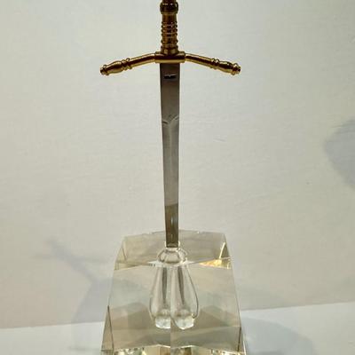 Vintage Excalibur and Stone Paperweight and Letter Opener
