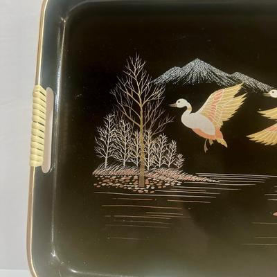 Vintage Japanese Black Lacquer Tray