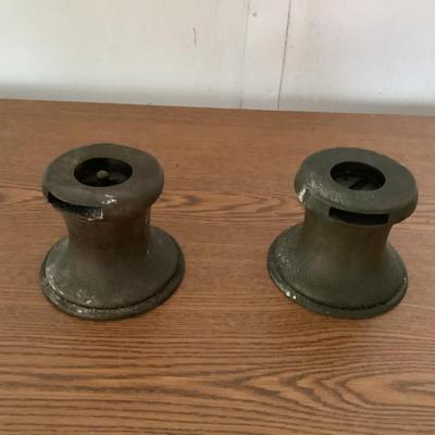 W793 Pair of Vintage Bronze Sailboat Wenches