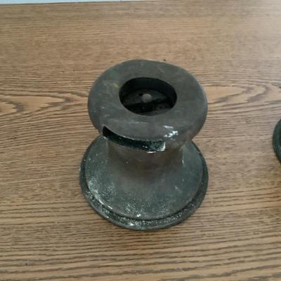 W793 Pair of Vintage Bronze Sailboat Wenches