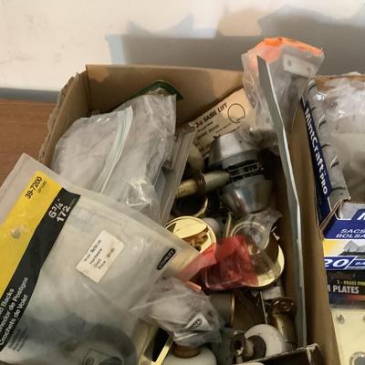 W1302 Assorted Doorknobs , Hinges, Locks, Etc.