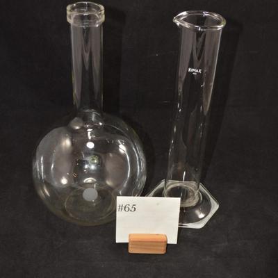 Set of 2 Vintage Pyrex Lab Flask and Dip Tube 12.5" & 11.75"