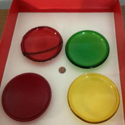 W1306 Vintage Stop Light Glass Lenses