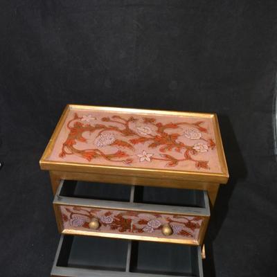 Glass Covered 2 Drawer Jewelry Box with Lid, Peru 9