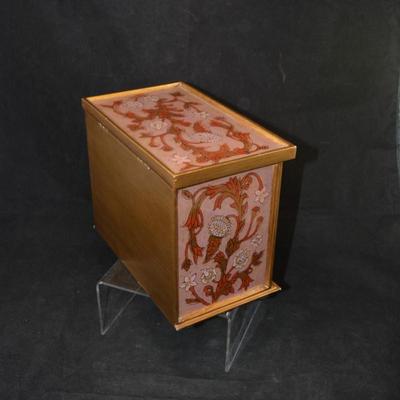 Glass Covered 2 Drawer Jewelry Box with Lid, Peru 9"x7.75"x5.5"